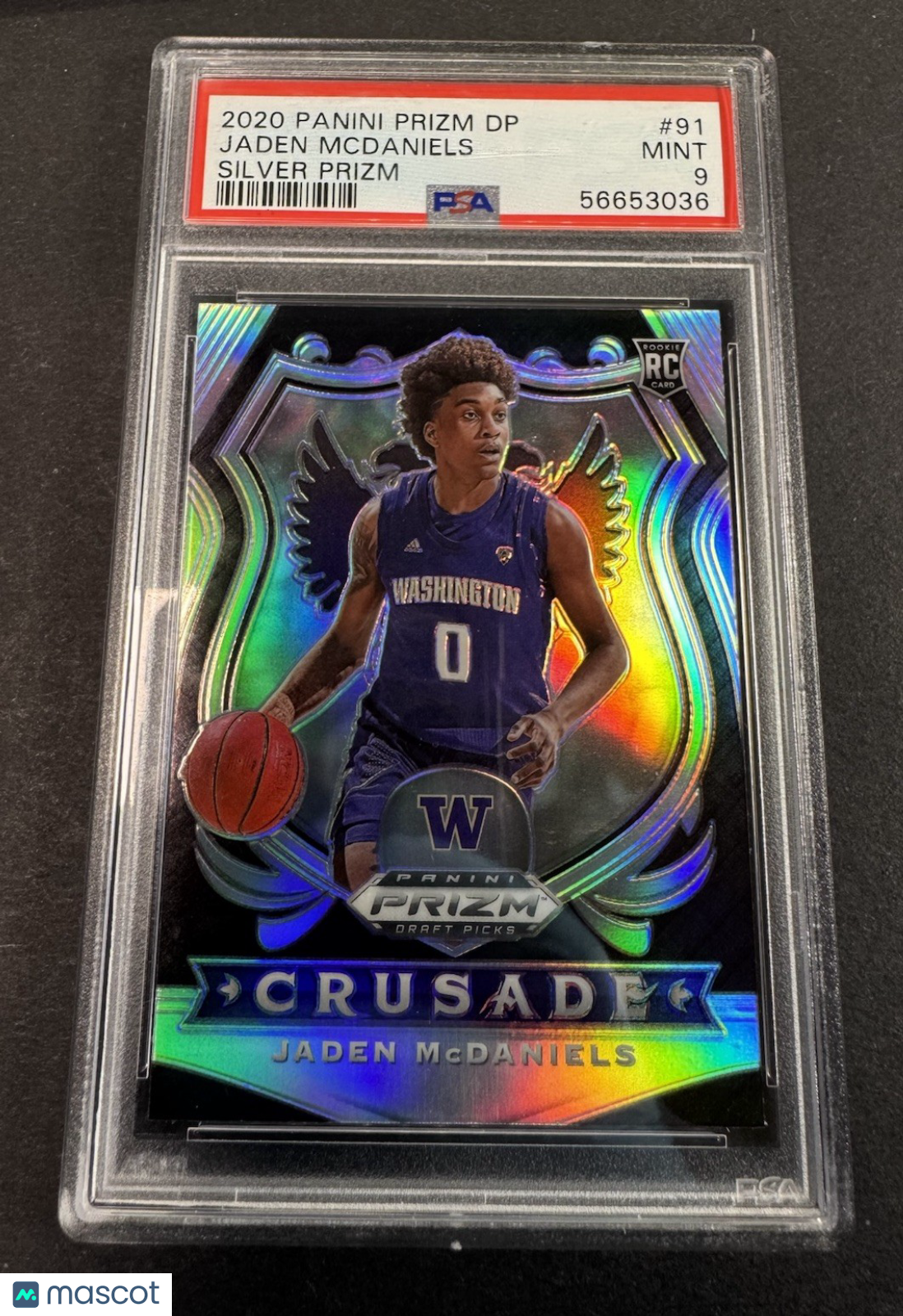 2020 Panini Prizm Crusade Jaden McDaniels Silver Prizm PSA 9
