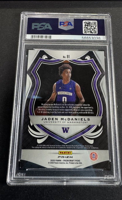 2020 Panini Prizm Crusade Jaden McDaniels Silver Prizm PSA 9