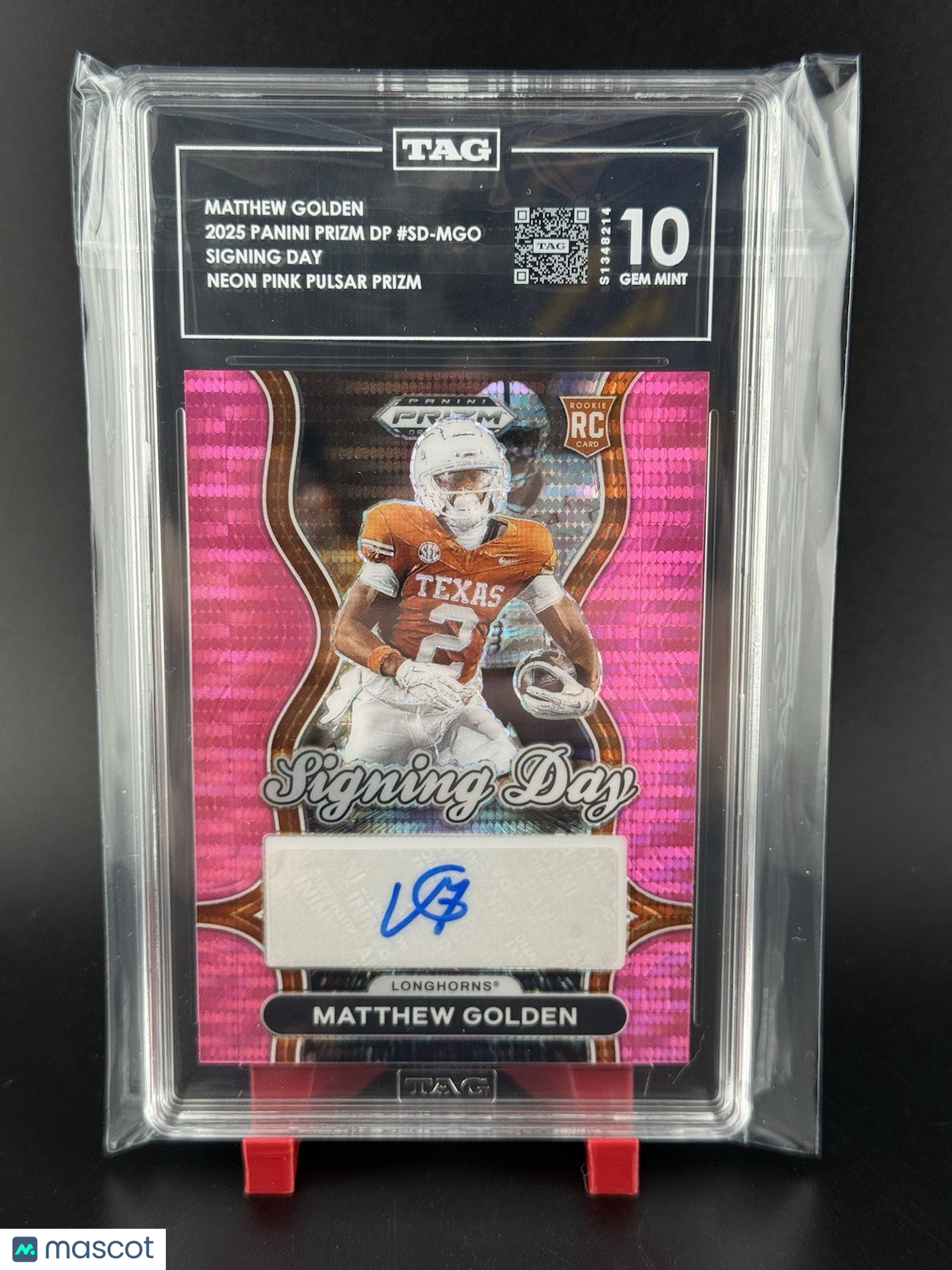2025 Prizm Draft Picks Signing Day Matthew Golden Pink /15 TAG GEM MINT 10