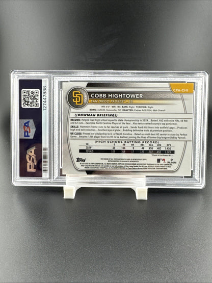 2025 Bowman Cobb Hightower CHR Pros Auto Orange Wave 6/25 PSA 9 #CPACHI