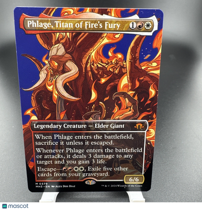 Phlage, Titan of Fire's Fury Borderless Foil Legendary Red White MH3 Mythic 379…