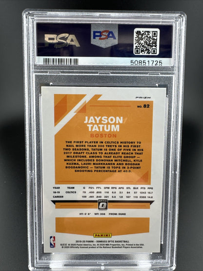 2019 Panini Donruss Optic Jayson Tatum Holo #82 PSA 10