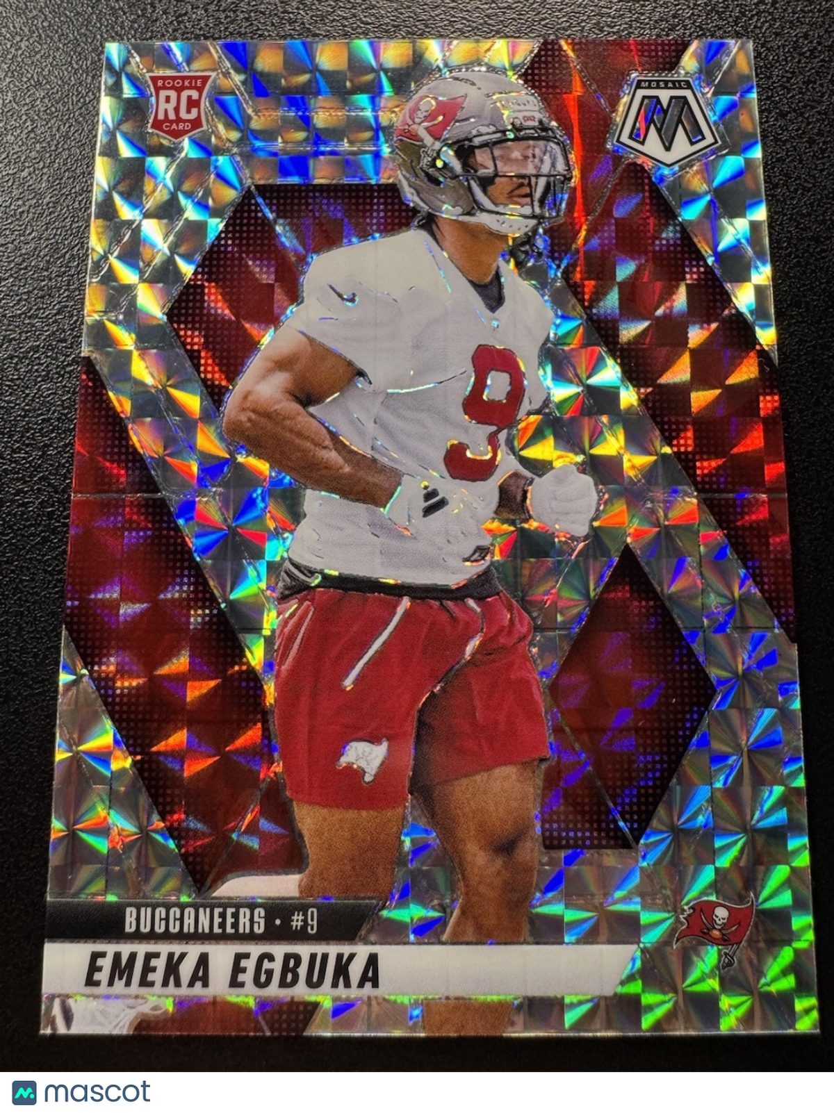 2025 Mosaic Football #376 Emeka Egbuka Silver Mosaic Prizm RC