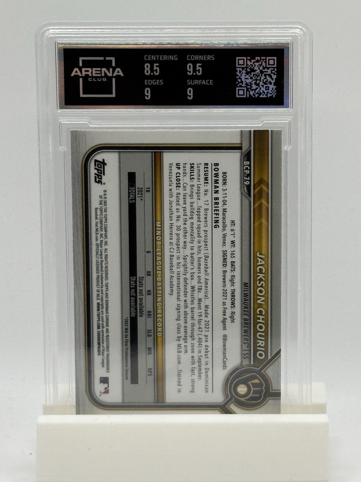 2022 Bowman Chrome Prospects Mega Box Mojo Jackson Chourio #BCP-79 Arena Club 9