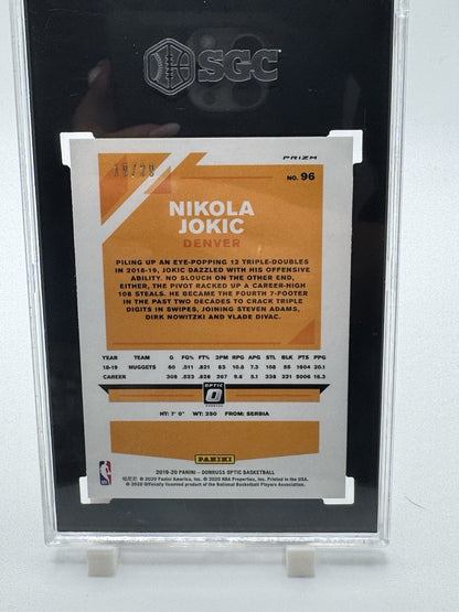 2019 PANINI DONRUSS OPTIC PURPLE STARS #96 NIKOLA JOKIC 18/29 SGC 10