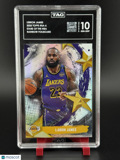 2025-26 Topps - Stars of Nba LeBron James #SA-6 Rainbow Foilboard TAG GEM 10