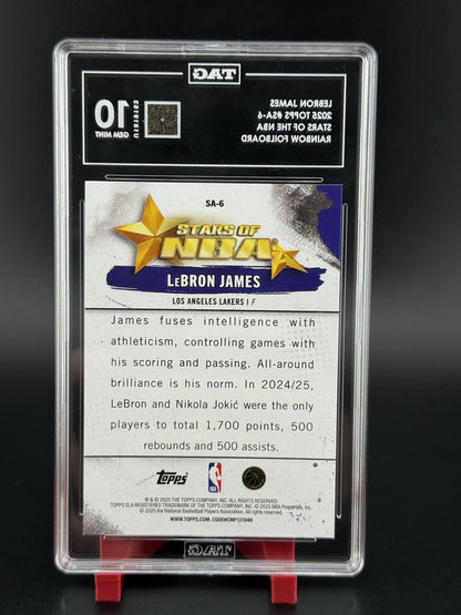 2025-26 Topps - Stars of Nba LeBron James #SA-6 Rainbow Foilboard TAG GEM 10