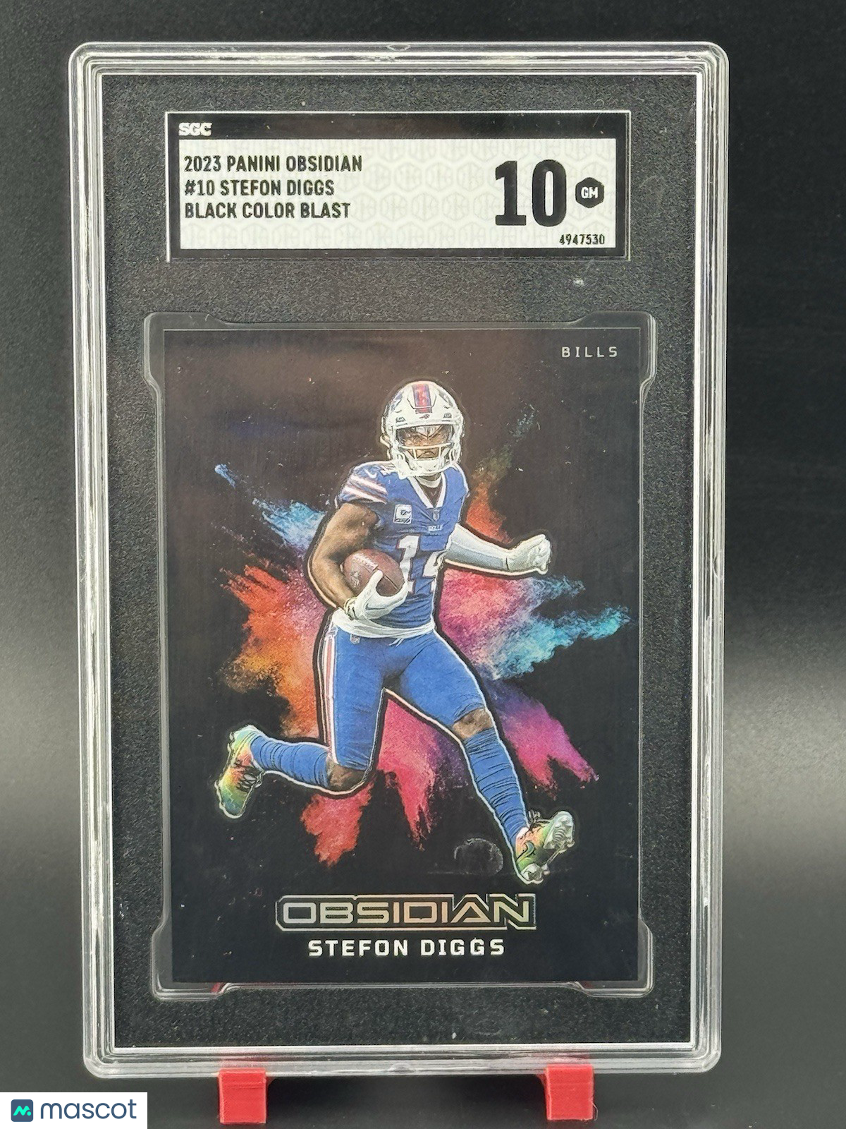 2023 Panini Stefon Diggs Black Obsidian Color Blast No. 10 Case Hit  SCC 10