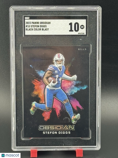 2023 Panini Stefon Diggs Black Obsidian Color Blast No. 10 Case Hit  SCC 10