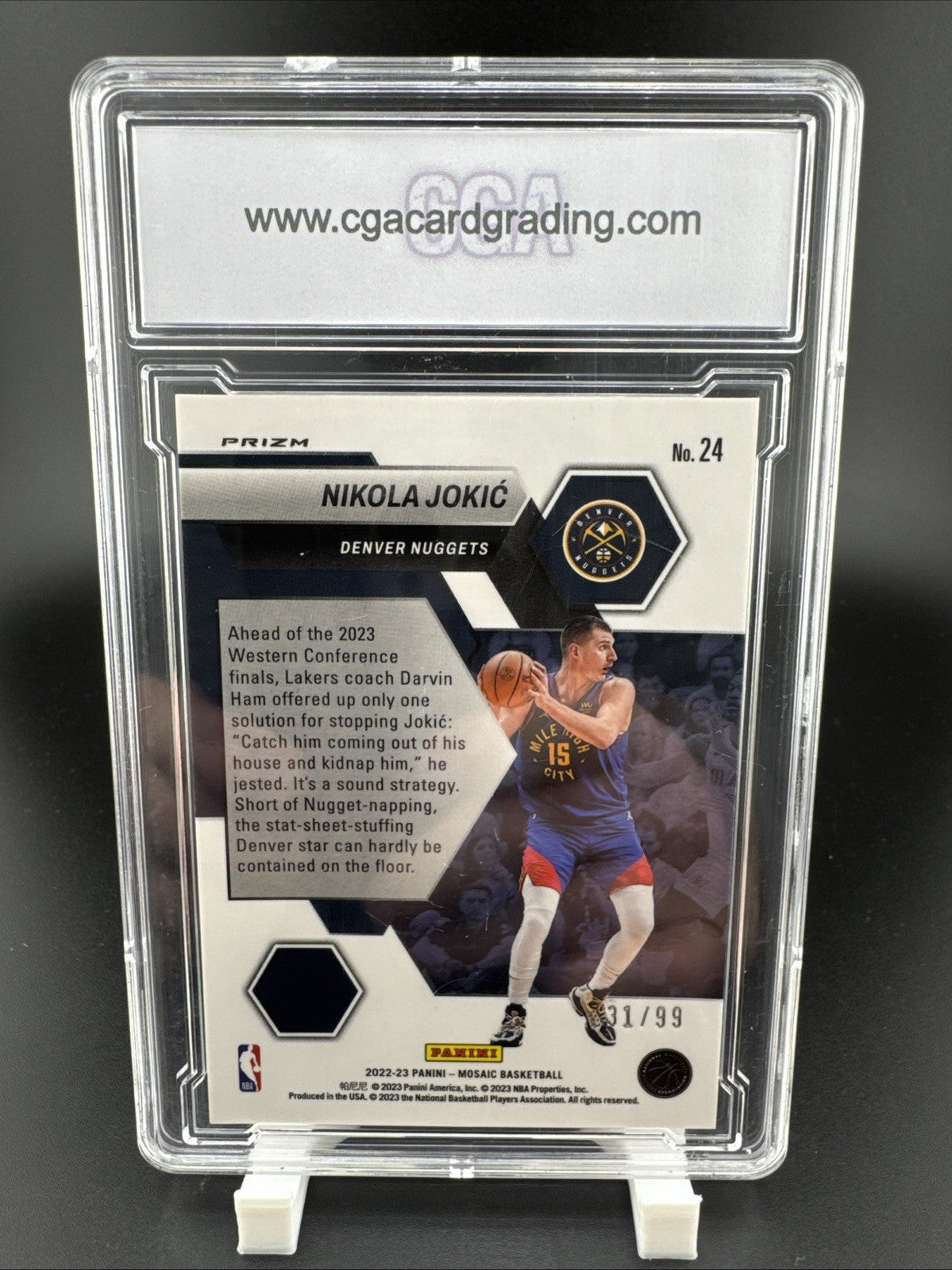 2022-23 Panini Mosaic Montage Purple Prizm 31/99 Nikola Jokic Jokić #24 CGA 9