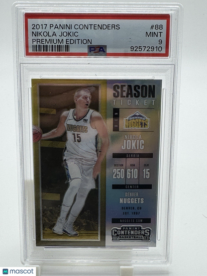 2017 18 Panini Contenders Nikola Jokic Silver Prizm Premium #88 PSA 9 Nuggets