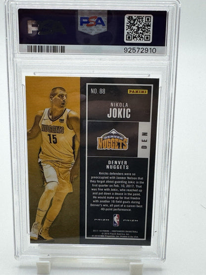 2017 18 Panini Contenders Nikola Jokic Silver Prizm Premium #88 PSA 9 Nuggets