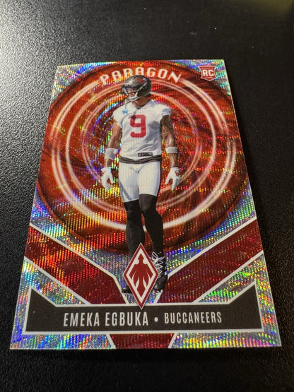 2025 Panini Phoenix Emeka Egbuka Silver Wave Paragon /299 RC Buccaneers
