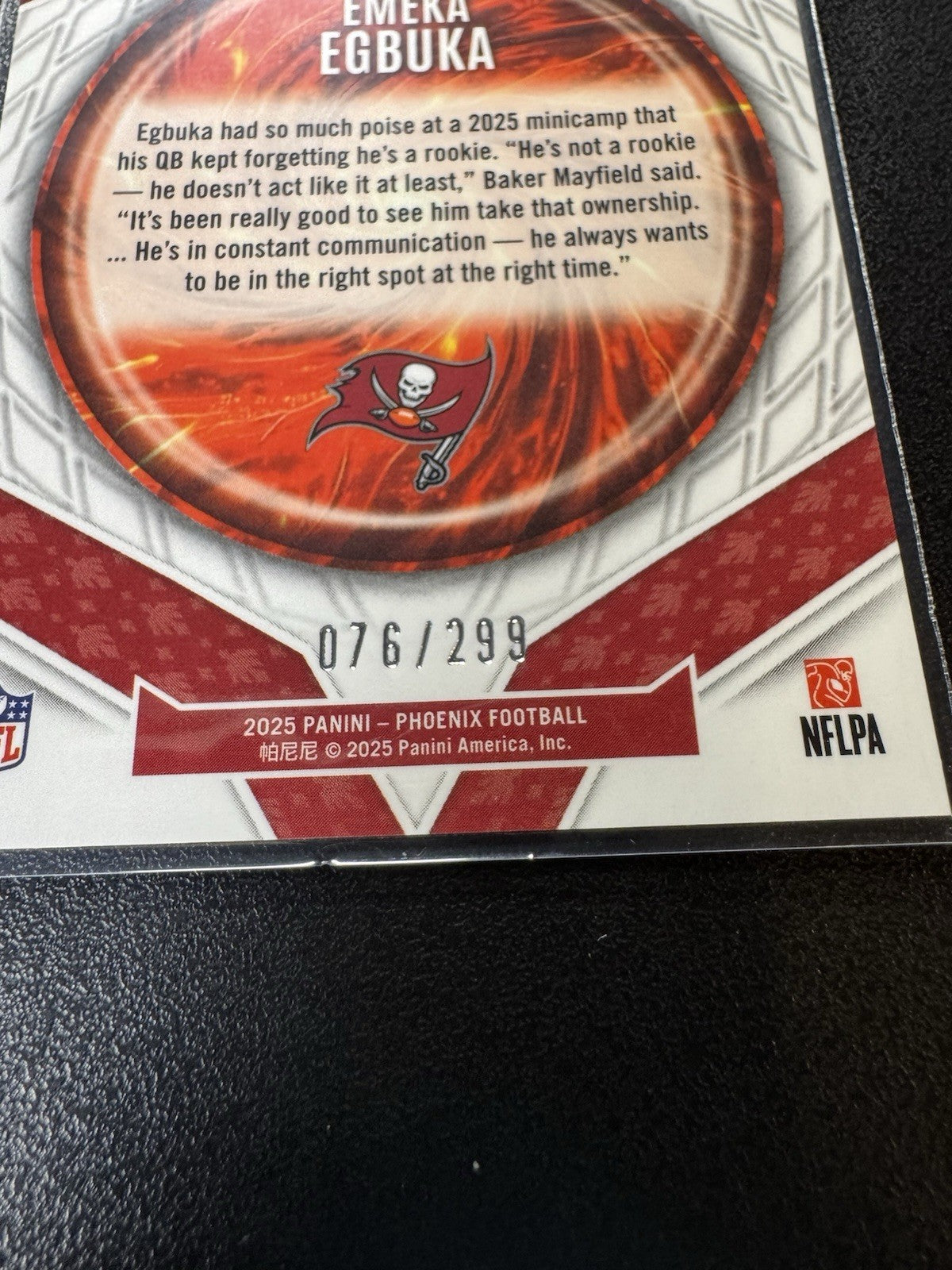 2025 Panini Phoenix Emeka Egbuka Silver Wave Paragon /299 RC Buccaneers