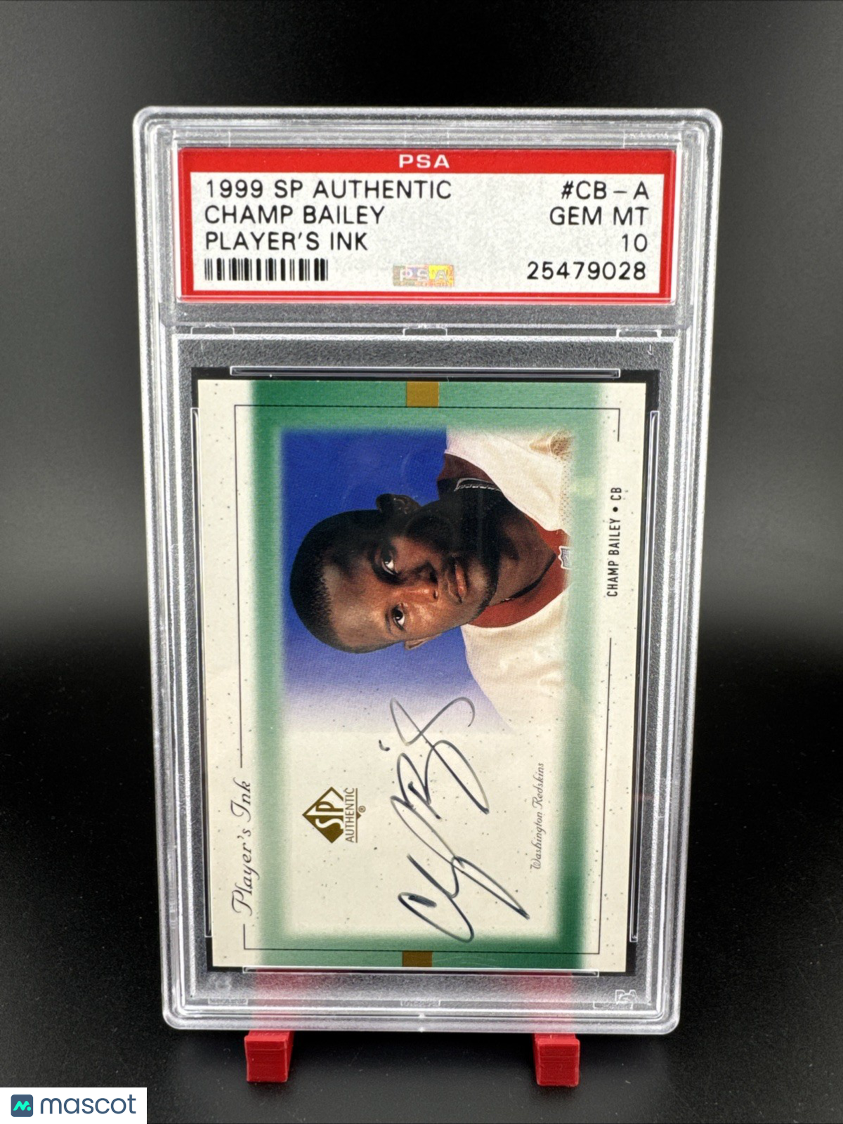 1999 SP Authentic Champ Bailey Players Ink #CB-A PSA 10