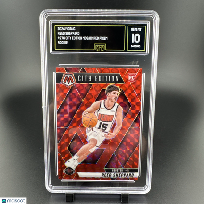 2024-25 Panini Mosaic Reed Sheppard  #276 City Edition Red Prizm RC GMA 10