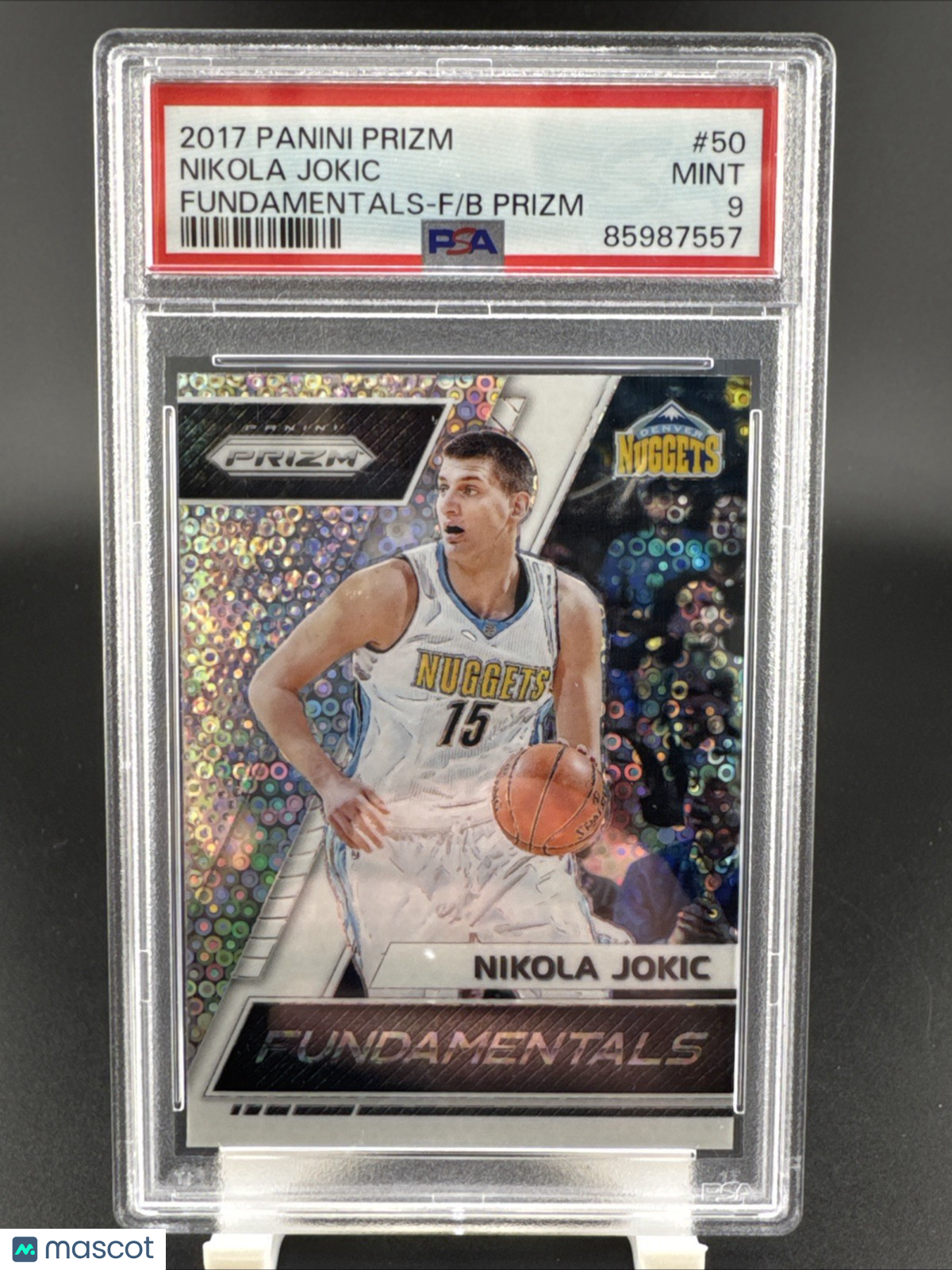 2017 Panini Prizm Nikola Jokic #50 Fundamentals Fast Break Prizm PSA 9