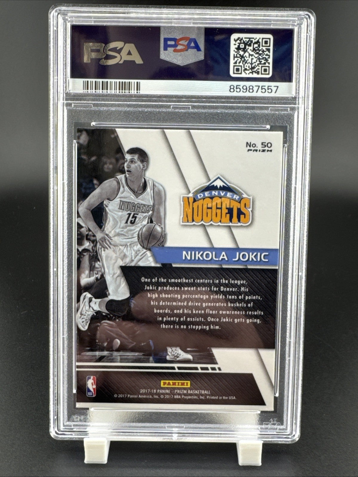 2017 Panini Prizm Nikola Jokic #50 Fundamentals Fast Break Prizm PSA 9