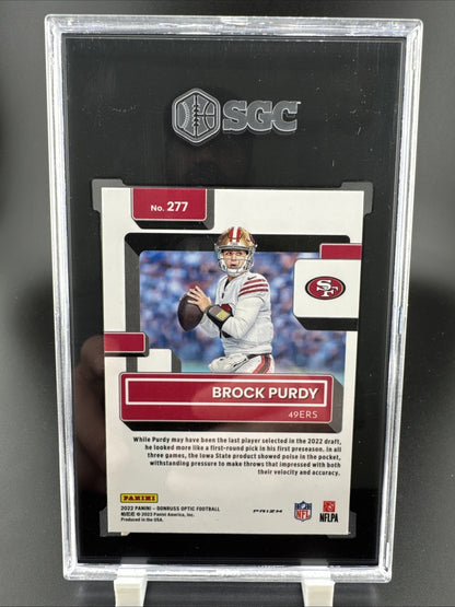 2022 Panini Donruss Optic Rated Rookie Brock Purdy Holo Prizm SGC 10