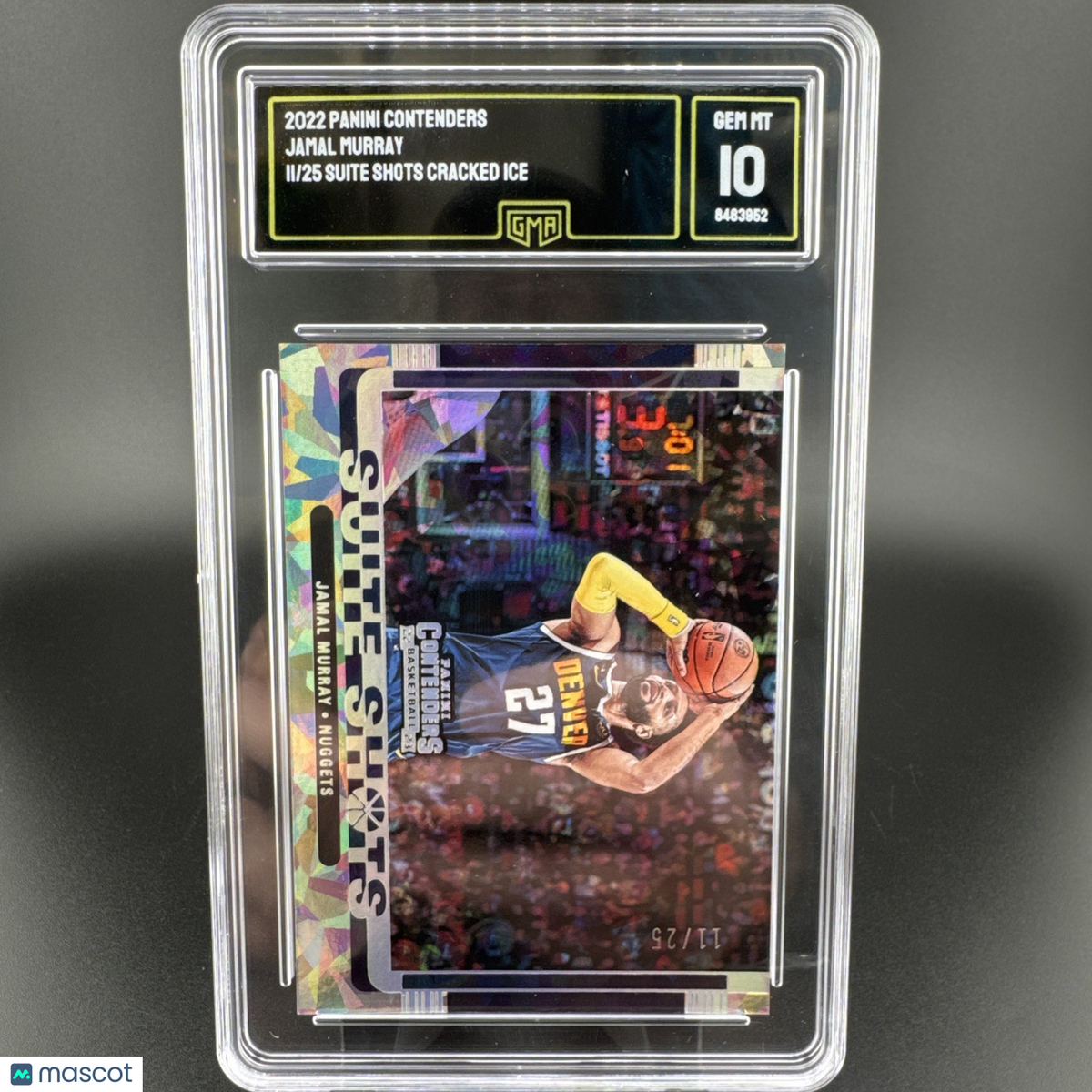 2022-23 Panini Contenders Jamal Murray 11/25 Suite Shots Cracked Ice GMA 10