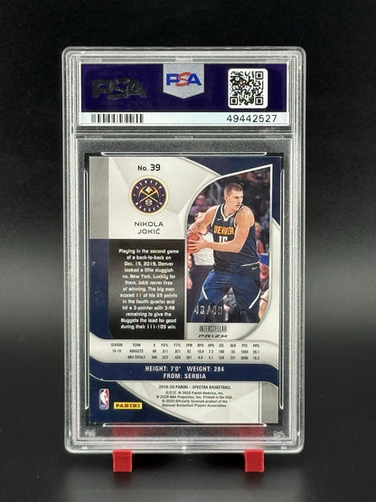 2019 Panini Spectra Interstellar NIKOLA JOKIC  /49 #39 PSA 9 Nuggets