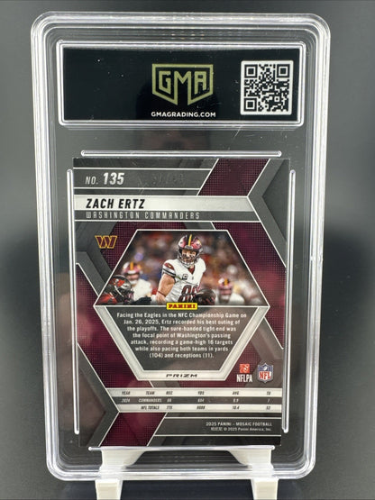 2025 Panini Mosaic Zach Ertz #135 37/49 Mosaic Purple Prizm GMA GM 10