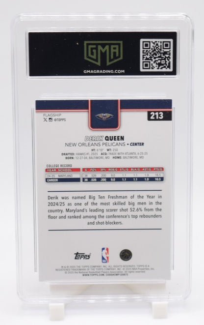 Derik Queen 2025-26 Topps Basketball #213 Victory SSP Pelicans Rookie RC GMA 10