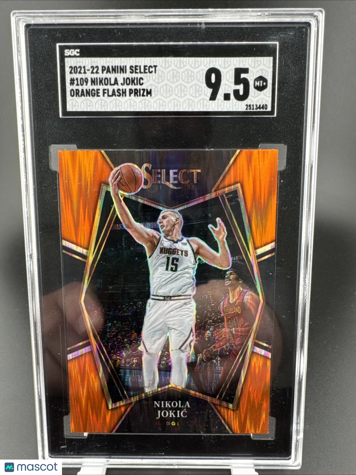 2021-22 Panini Select #109 Nikola Jokic Orange Flash Prizm SGC 9.5