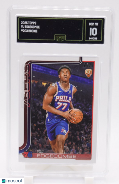142382931 VJ Edgecombe 2025 Topps #203 Rookie RC PSA 10