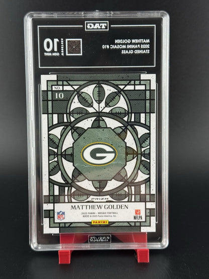2025 Panini Mosaic Matthew Golden Stained Glass Rookie - Packers - TAG 10!