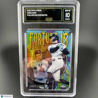 2025 Topps Chrome Aaron Judge #Fl51 Fortune 15 Refractor GMA 10