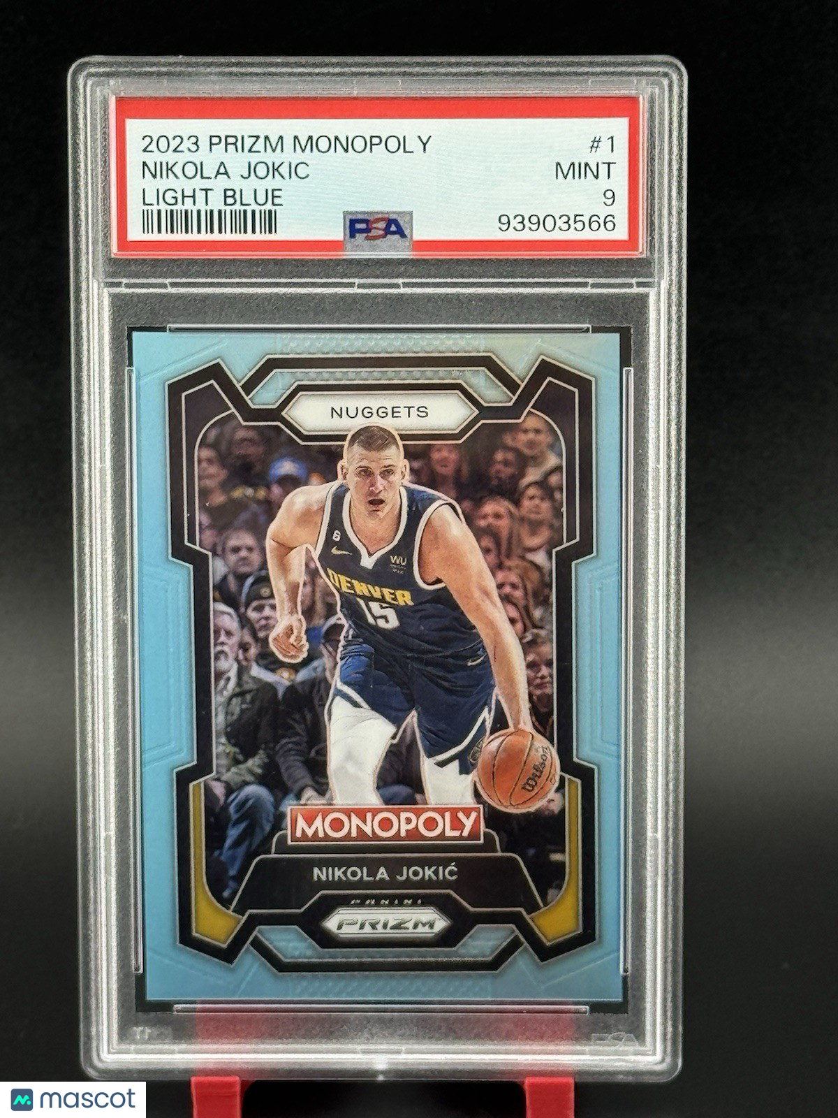 NIKOLA JOKIC 2023-24 Panini Prizm Monopoly Light Blue Prizm  #1 /199 PSA 9