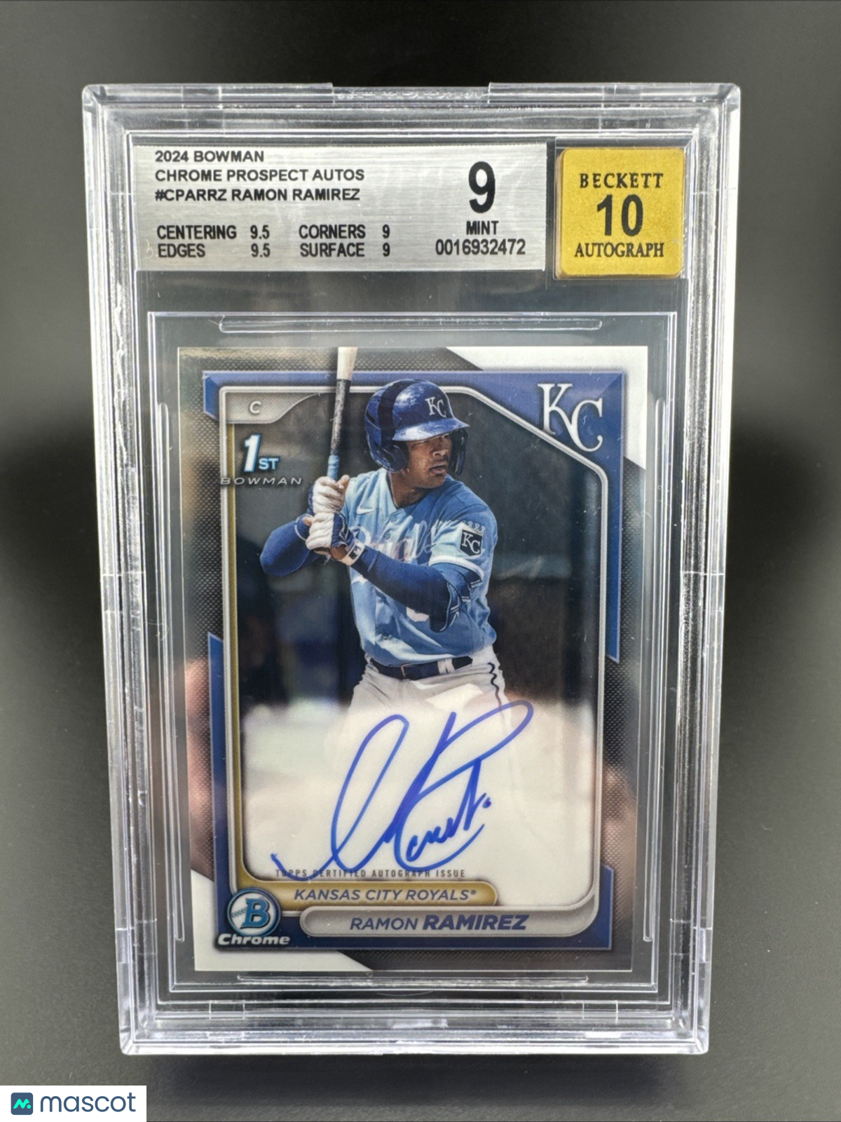 2024 Bowman Chrome #CPA-RRZ Ramon Ramirez 1st Bowman Auto Beckett 9 Auto 10