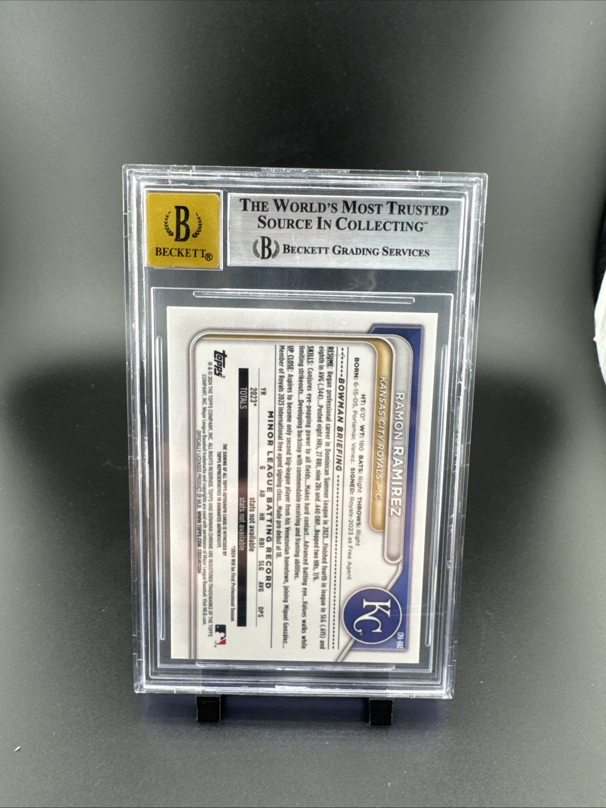 2024 Bowman Chrome #CPA-RRZ Ramon Ramirez 1st Bowman Auto Beckett 9 Auto 10