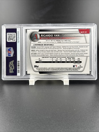2025 Bowman Ricardo Yan Chrome Pros-Green Geometric PSA 9 #BCP31