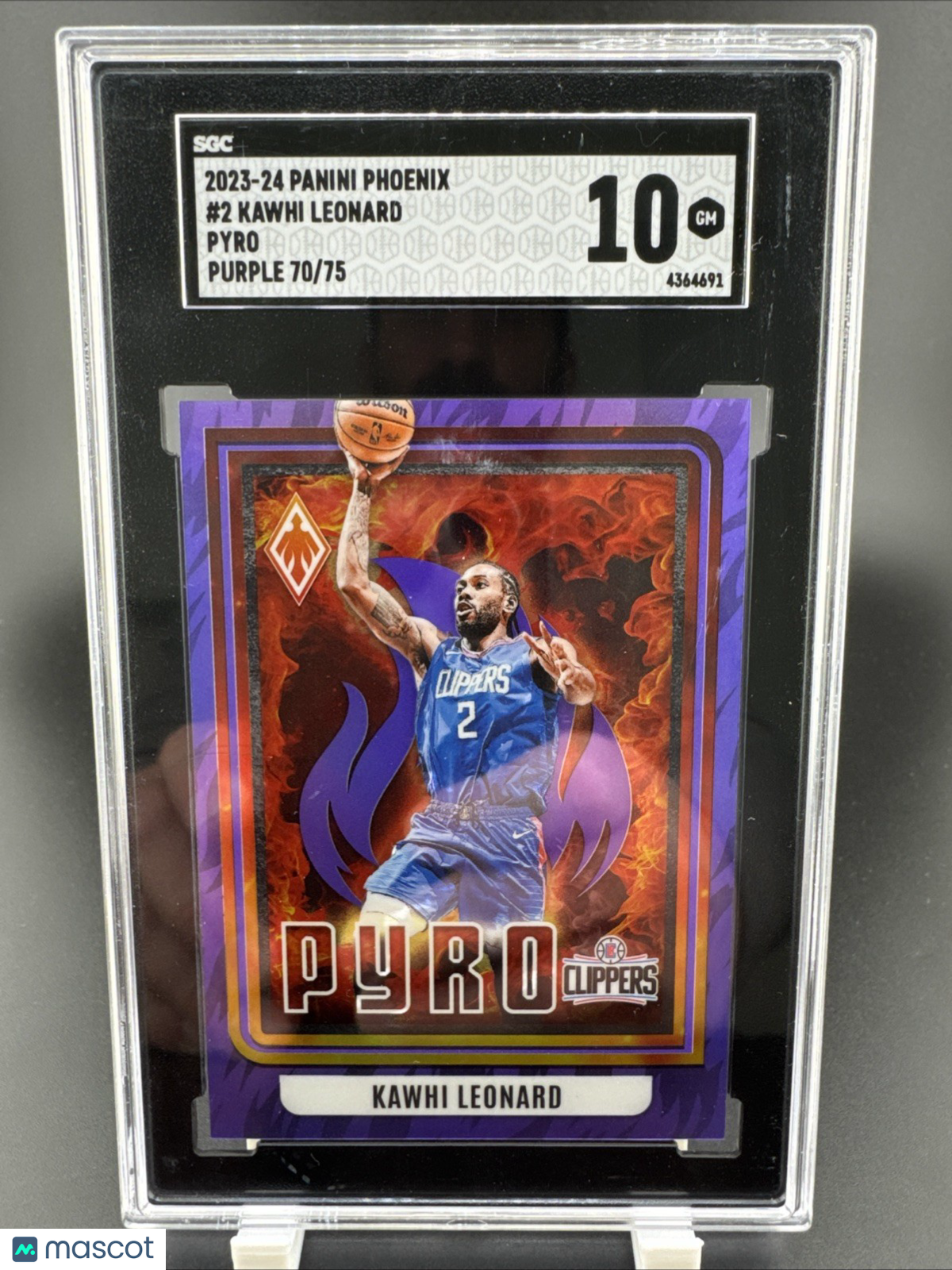 2023 Panini Phoenix Basketball Kawhi Leonard Pyro Purple Prizm 70/75 Clippers #2