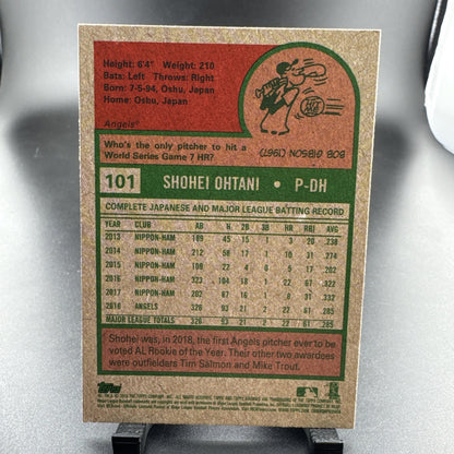 2019 Topps Archives 1975 Design #101 Shohei Ohtani Los Angeles Angels