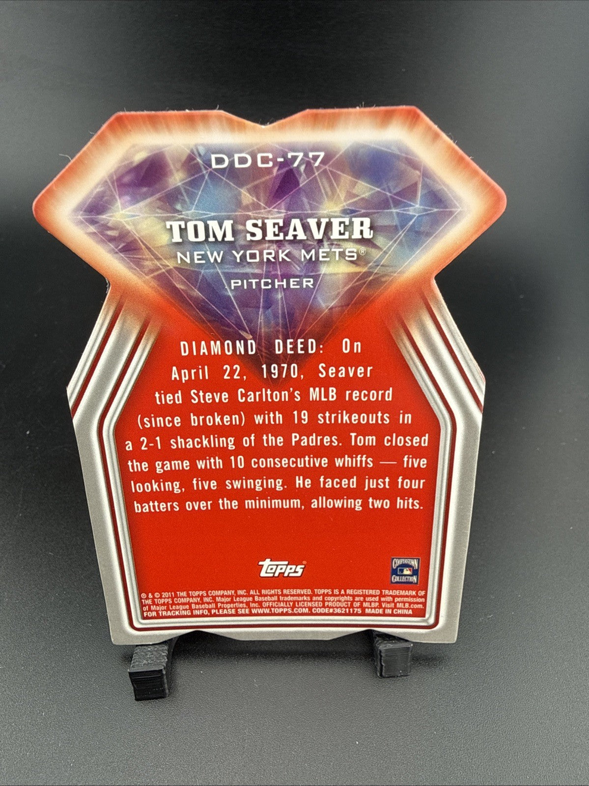2011 Topps - Diamond Dig Contest Diamond Die Cut Tom Seaver #DDC-77