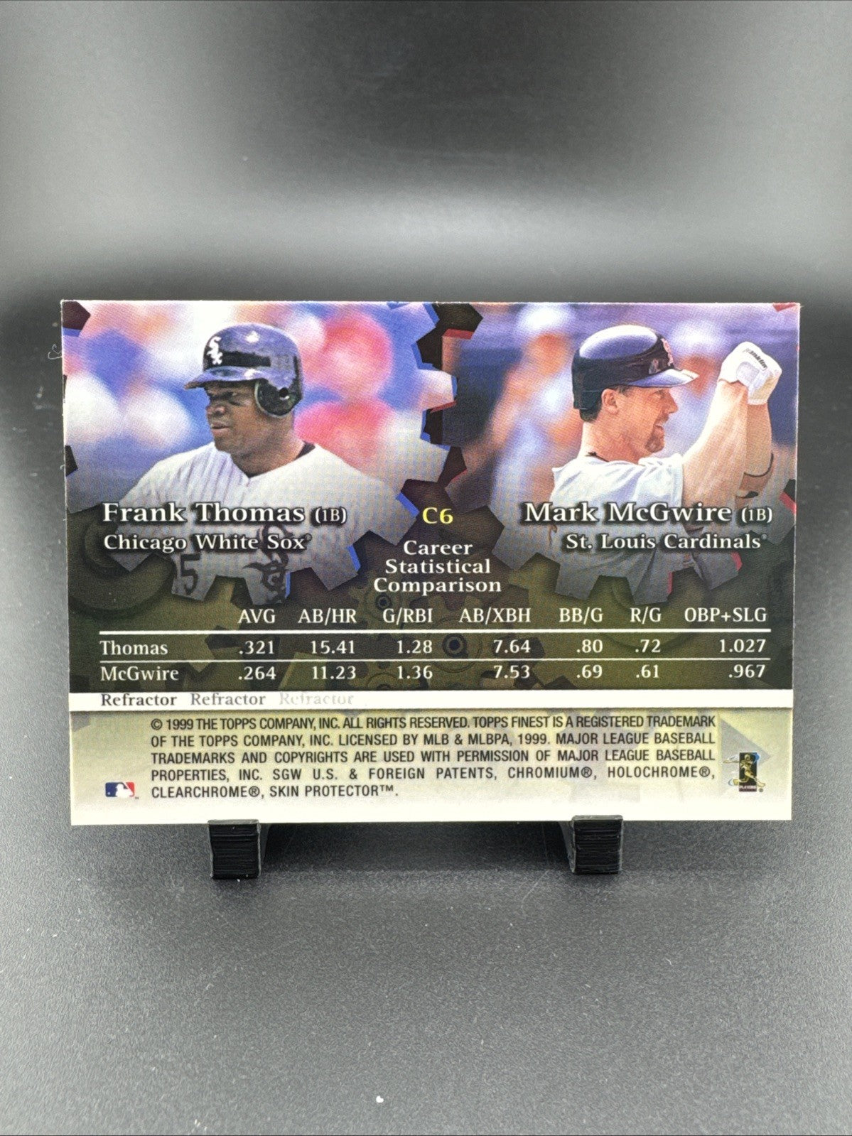 1999 Topps Finest - Complements Frank Thomas, Mark McGwire #C6 W/ Protector Peel