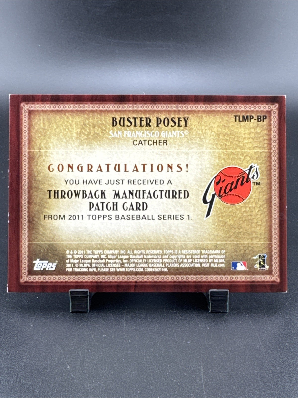 2011 Topps Throwback Manufactured Patch Series 1 Buster Posey