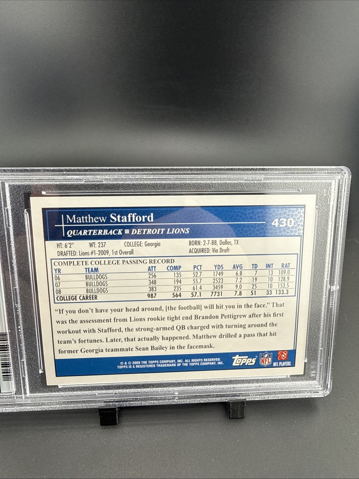 2009 Topps - Matthew Stafford #430 Two Hands (RC)