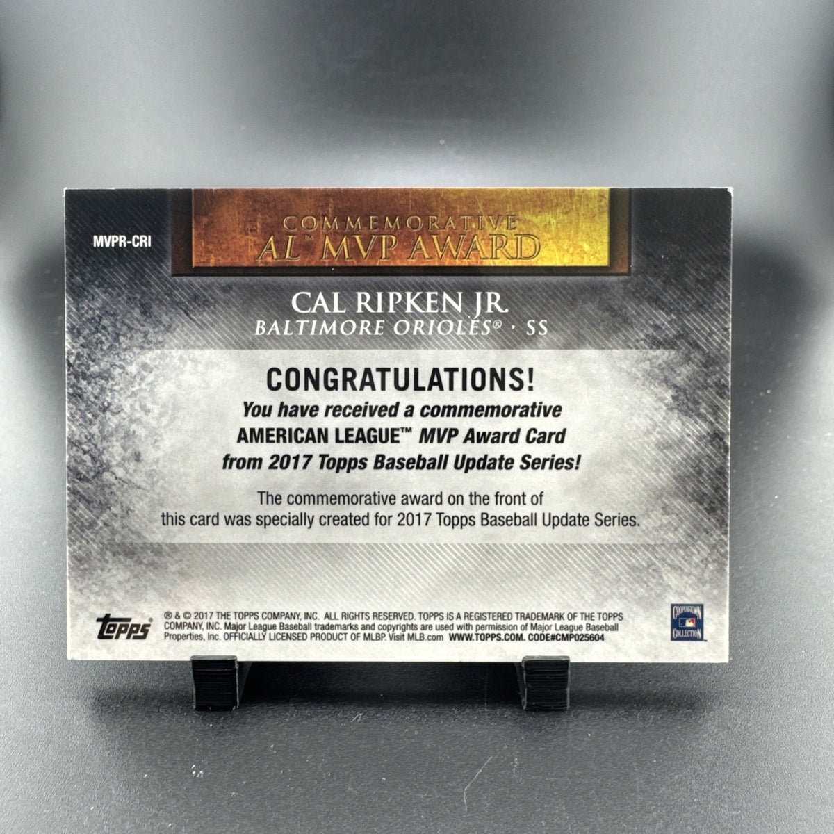 2017 Topps Update Series - Mlb Mvp Award Medallions Cal Ripken #MVPR-CRI