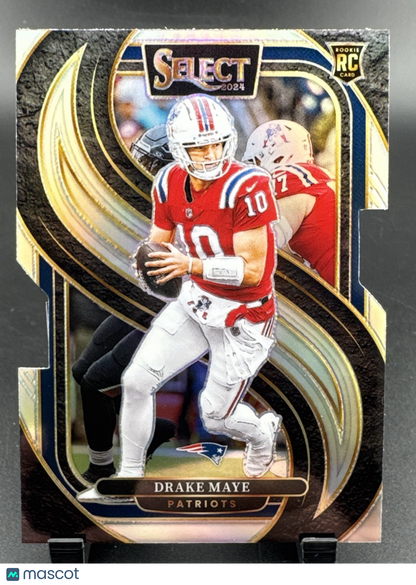 2024 Panini Select - Premier Level Drake Maye #113 Silver Prizm Die-Cut (RC)