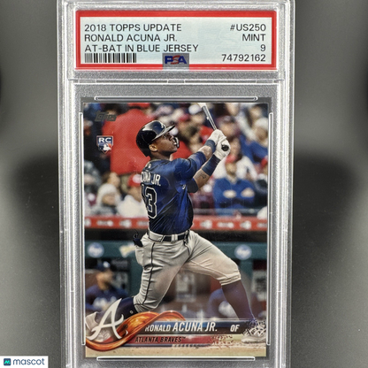 2018 Topps Update Series - Ronald Acuña Jr. #US250 Vertical, Blue Jersey (RC)