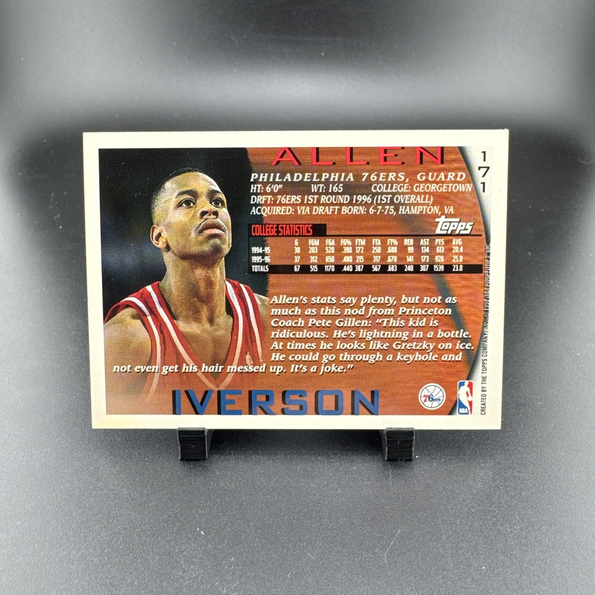 1996 Topps Allen Iverson #171 RC