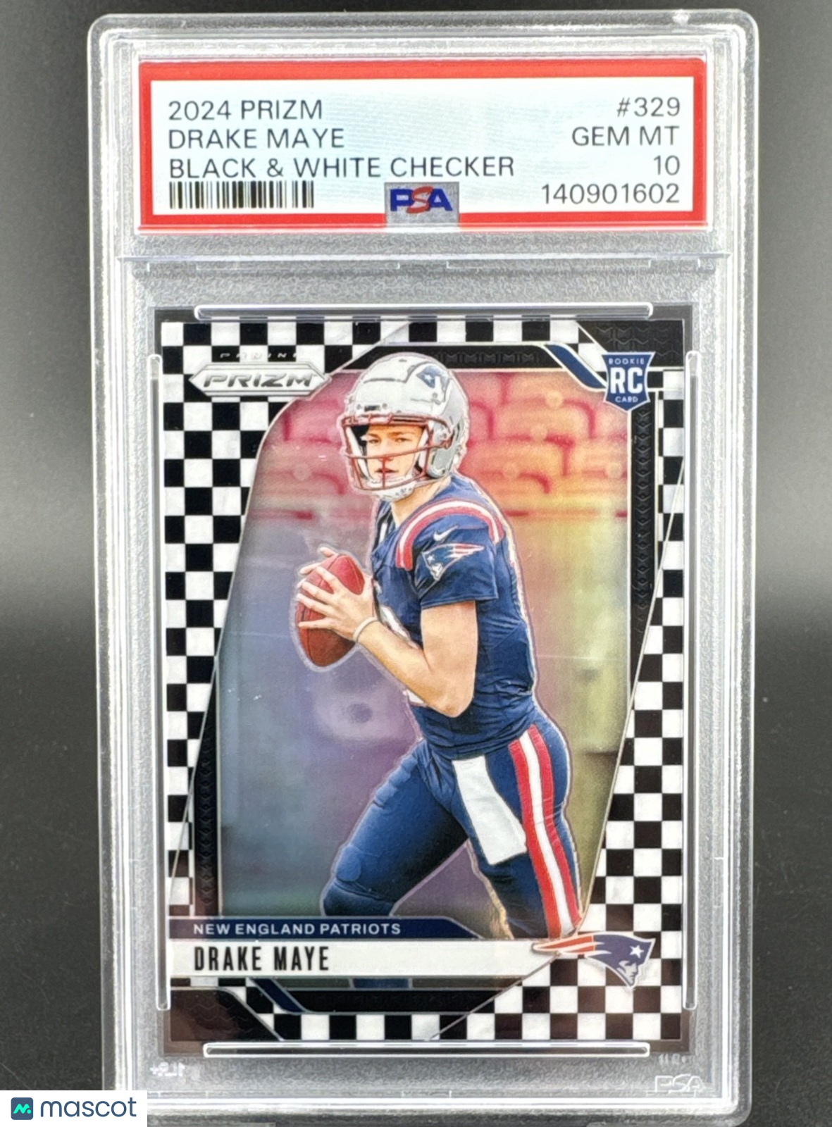 2024 Panini Prizm - Rookies Drake Maye #329 Black & White Checker Prizm (RC)