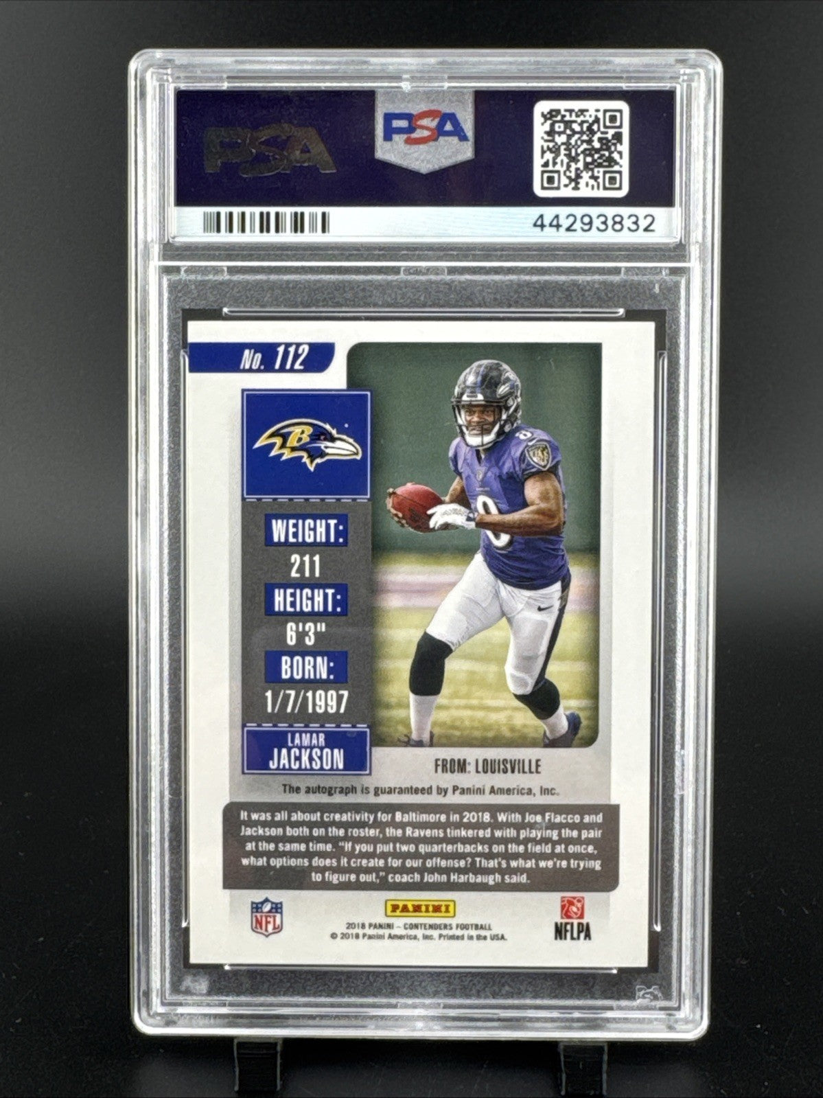2018 Panini Contenders Rookie Ticket RPA On Card Auto Lamar Jackson #112