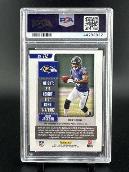 2018 Panini Contenders Rookie Ticket RPA On Card Auto Lamar Jackson #112