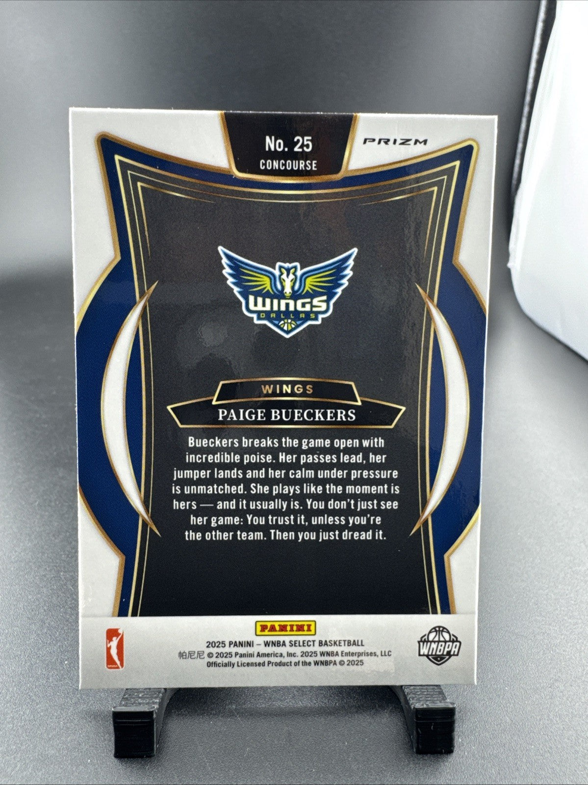 2025 Panini WNBA Select Paige Bueckers Concourse RC Silver Prizm #25 Wings