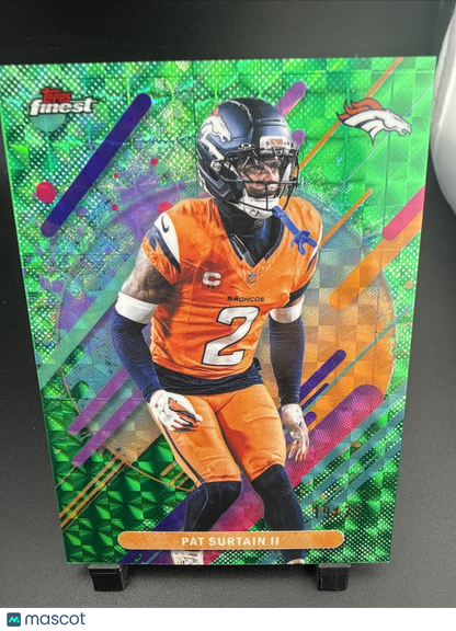 2025 Topps Finest Pat Surtain II Rare Green Geometric Refractor #/25 Broncos